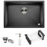 Cuba Preta Quadrada Inox Cozinha Pia Embutir Sobrepor Gourmet 6040 Premium com Acessórios - 1