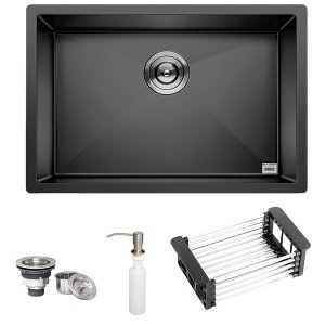 Cuba Preta Quadrada Inox Cozinha Pia Embutir Sobrepor Gourmet 6040 Premium com Acessórios