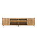 Ver imagem 1 de Rack com Painel para TV até 85" 1 Prateleira 1 Porta Vidro Reflecta e LED Neon Float 215cm –