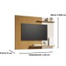 Painel para Tv até 55 Polegadas com Prateleiras 7117 Cor Nature / Off White - Comprar Moveis em Casa - 3