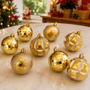 Ver imagem 7 de Bolas Dourada Natalina Enfeite Texturada Decoração 6cm C - 30 Peças