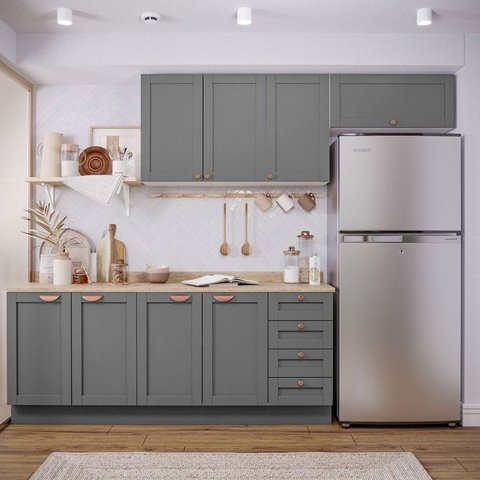 Cozinha Modulada 4 Peças Arizona CabeCasa MadeiraOriginals Cinza