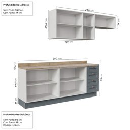 Cozinha Modulada 4 Peças Arizona CabeCasa MadeiraMadeira - 5