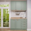 Ver imagem 1 de Cozinha Planejada 2 Peças com Balcão e Armário Aéreo Arizona CabeCasa MadeiraOriginals Verde/Menta