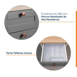 Cozinha Modulada 2 Peças com Balcão e Armário Aéreo Arizona CabeCasa MadeiraMadeira - 7