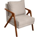 Ver imagem 2 de Kit 2 Poltronas Decorativa para Sala Recepção Escritório Consultório Shine Madeira Maciça Suede