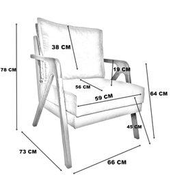 KIT 2 POLTRONAS DECORATIVAS SHINE CADEIRAS para SALA Escritório RECEPÇÃO CONSULTORIO MADEIRA MACIÇA - 5