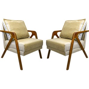KIT 2 POLTRONAS DECORATIVAS SHINE CADEIRAS para SALA Escritório RECEPÇÃO CONSULTORIO MADEIRA MACIÇA