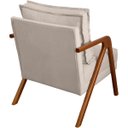 Ver imagem 5 de Kit 2 Poltronas Decorativa para Sala Recepção Escritório Consultório Shine Madeira Maciça Suede