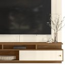Ver imagem 3 de Estante Painel Home Suspenso para Tv 70" Morretes Off White/amêndoa- Mabe Magazine