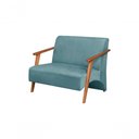 Ver imagem 1 de Poltrona Namoradeira Venus Braço Madeira Maciça Suede Unidecor Turquesa