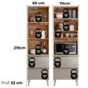 Ver imagem 5 de Cozinha Modulada 8 Pecas 370 Cm Ripado Dp3702 Nogueira Nude Prime Demartez