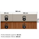 Ver imagem 3 de Cozinha Modulada 8 Pecas 370 Cm Ripado Dp3702 Nogueira Nude Prime Demartez