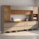 Ver imagem 2 de Cozinha Modulada 8 Pecas 370 Cm Ripado Dp3702 Nogueira Nude Prime Demartez