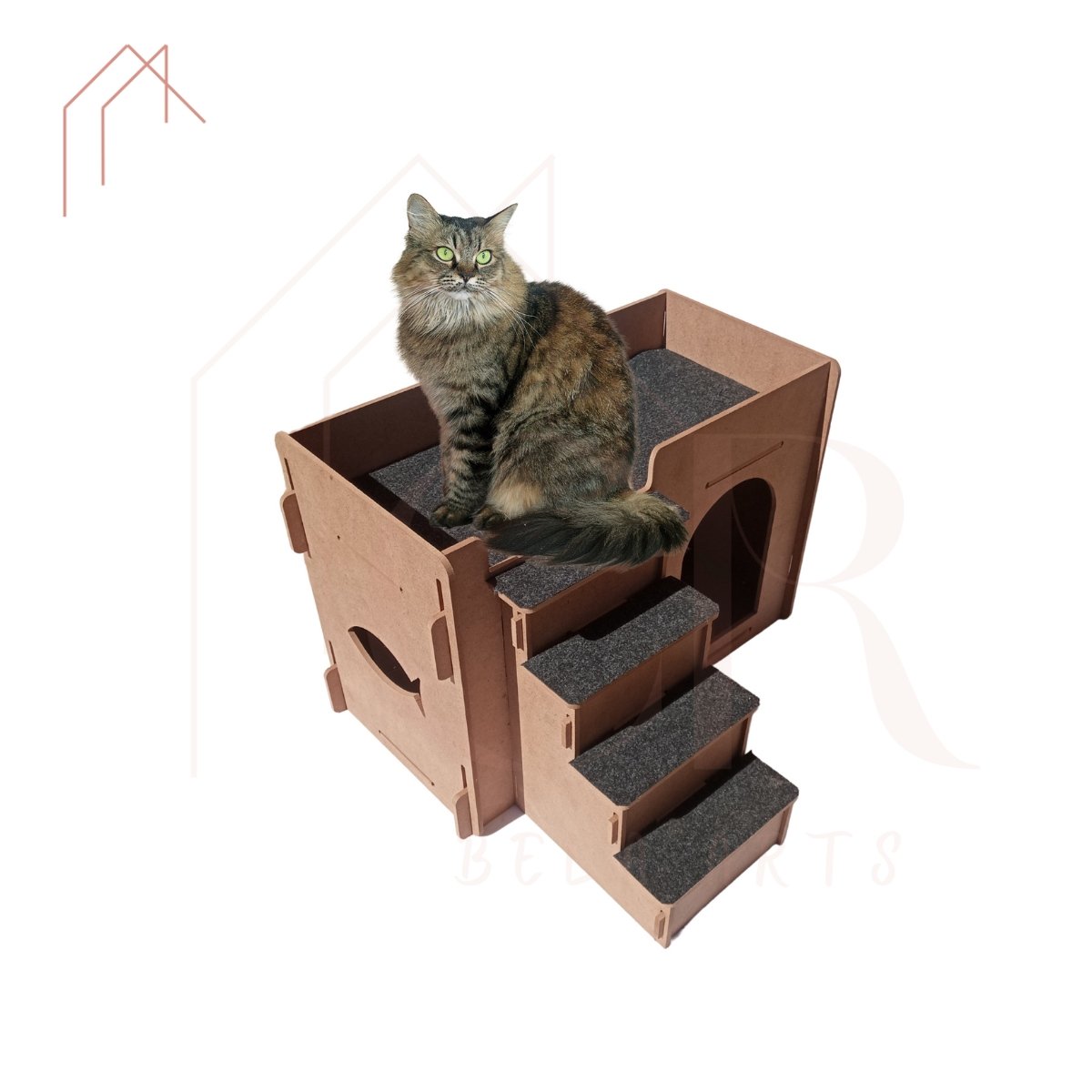 Casa Gato Playground Casinha Pet com Carpete Confortável - 1