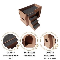 Casa Gato Playground Casinha Pet com Carpete Confortável - 6