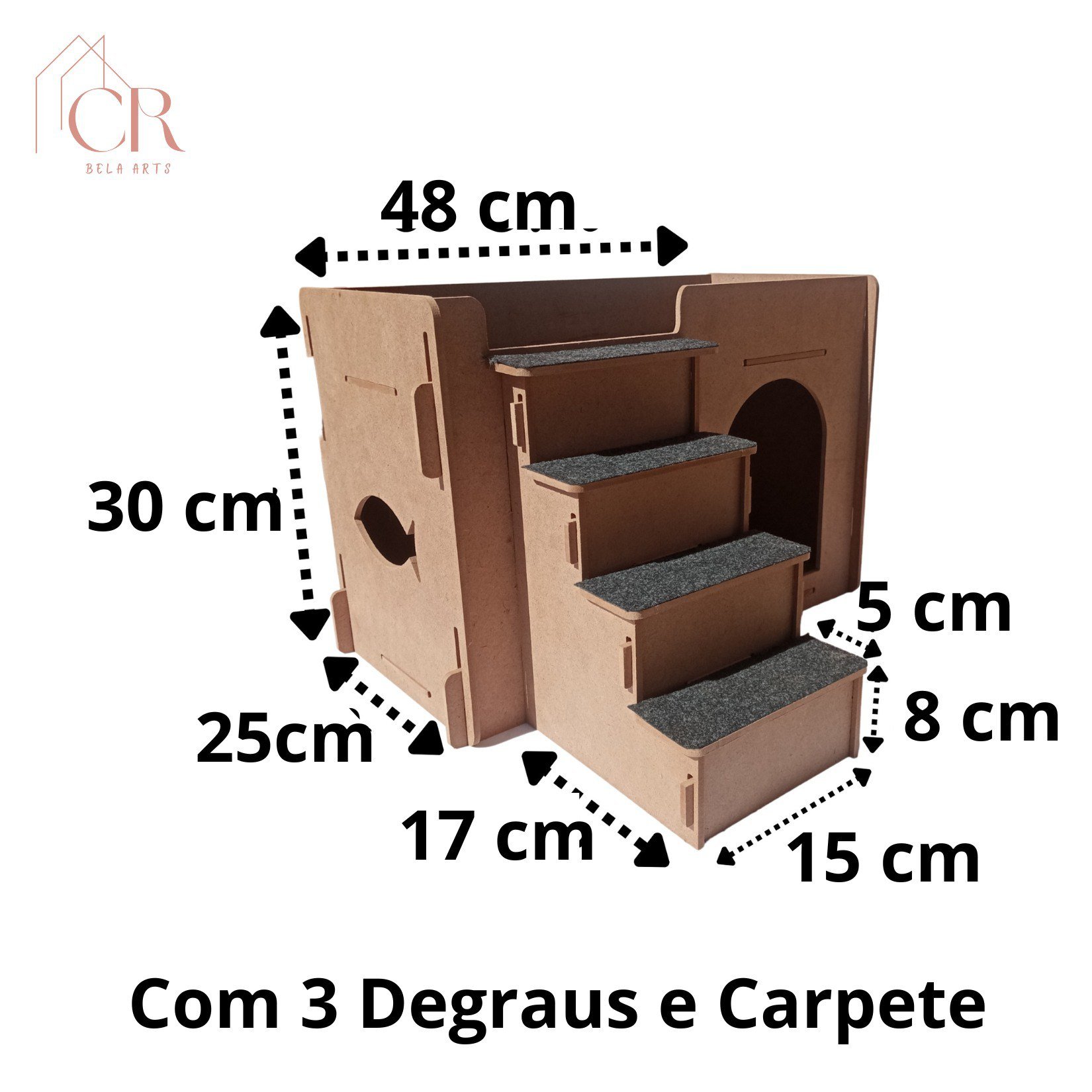 Casa Gato Playground Casinha Pet com Carpete Confortável - 2