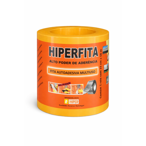 Fita Asfáltica Alumínio Autoadesiva Hiper 15CMX10MT Hiperfita