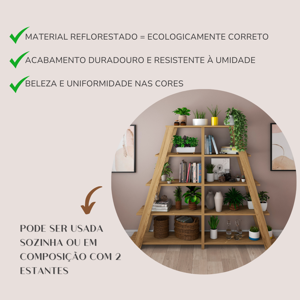 Estante Escada Multiuso para Livros 5 Prateleiras 134cmx82cm - 10