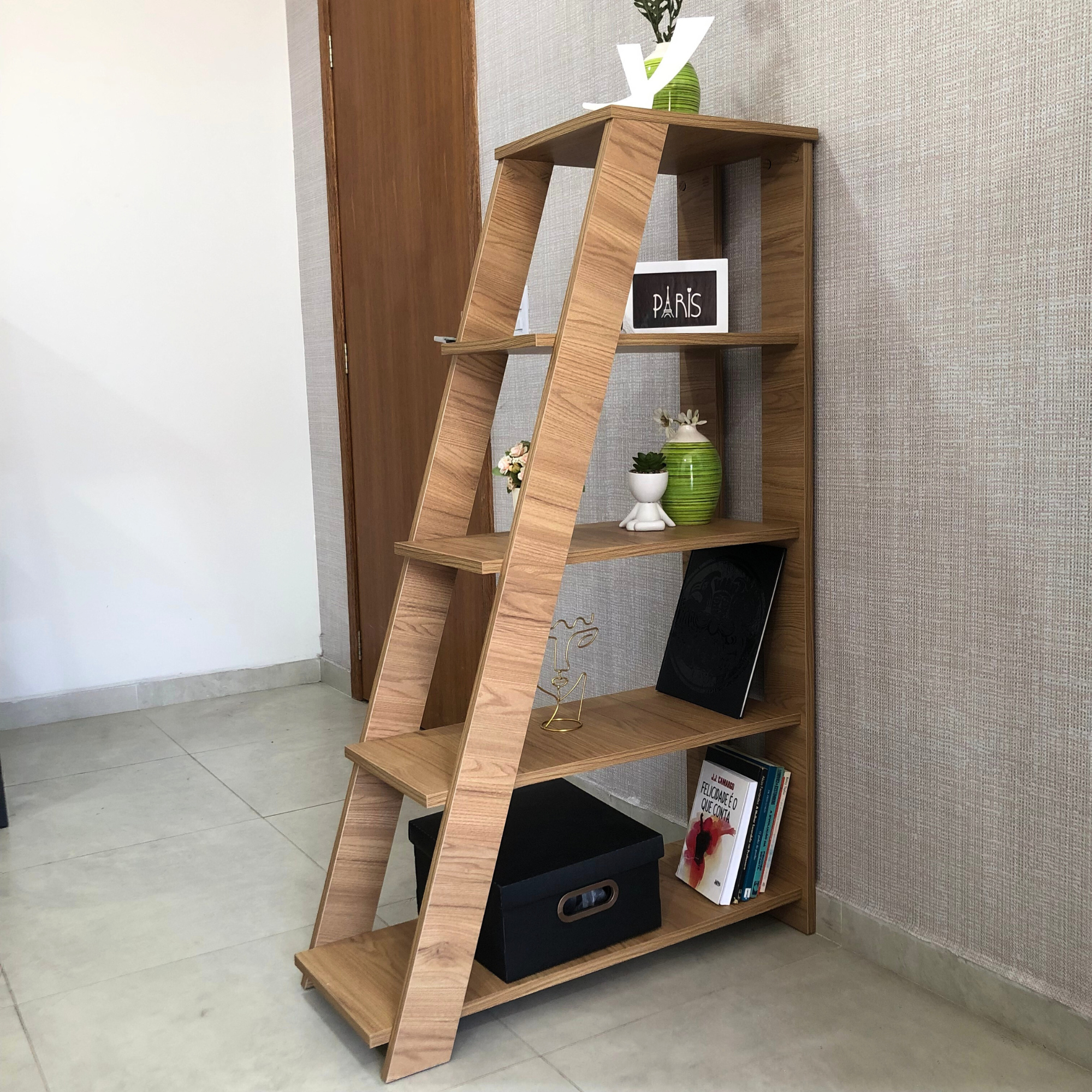 Estante Escada Multiuso para Livros 5 Prateleiras 134cmx82cm - 18