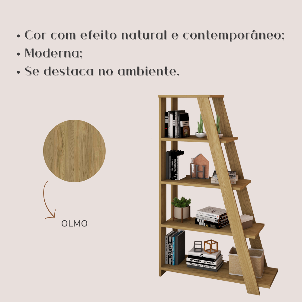 Estante Escada Multiuso para Livros 5 Prateleiras 134cmx82cm - 14