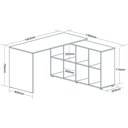 Ver imagem 4 de Escrivaninha Mesa Escritório Ergonômica e Atemporal em L com 8 Nichos para Armazenamento Nero