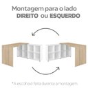 Ver imagem 5 de Escrivaninha Mesa Escritório Ergonômica e Atemporal em L com para Armazenamento Nero 8 Nichos 135cm
