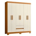Ver mais imagens de Guarda-Roupa 06 Portas e 02 Gavetas Olimpia Bege/Cinamomo/Off White