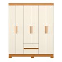 Ver imagem 2 de Guarda-Roupa 06 Portas e 02 Gavetas Olimpia Bege/Cinamomo/Off White
