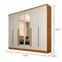 Ver imagem 3 de Guarda-Roupa Casal com Espelho 6 Portas 8 Gavetas 270cm Sevilla