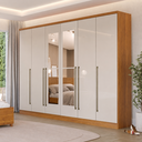 Ver imagem 1 de Guarda-Roupa Casal com Espelho 6 Portas 8 Gavetas 270cm Sevilla