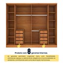Ver imagem 6 de Guarda-Roupa Casal com Espelho 6 Portas 8 Gavetas 270cm Sevilla