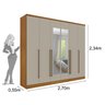 Guarda-Roupa Casal com Espelho 6 Portas 8 Gavetas 270cm Sevilla - 4