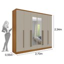 Ver imagem 4 de Guarda-Roupa Casal com Espelho 6 Portas 8 Gavetas 270cm Sevilla