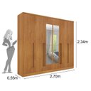 Ver imagem 5 de Guarda-Roupa Casal com Espelho 6 Portas 8 Gavetas 270cm Sevilla