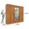 Guarda-Roupa Casal com Espelho 6 Portas 8 Gavetas 270cm Sevilla - 5