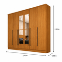 Ver imagem 3 de Guarda-Roupa Casal com Espelho 6 Portas 8 Gavetas 270cm Sevilla
