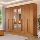Ver imagem 1 de Guarda-Roupa Casal com Espelho 6 Portas 8 Gavetas 270cm Sevilla