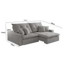 Ver imagem 6 de Sofá com Chaise A230 4 Lugares Retrátil 290cm Cinza Linho Meu Sofá Online