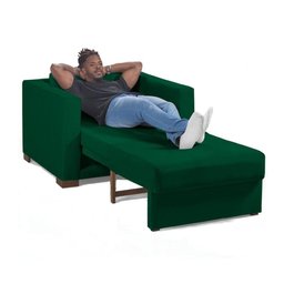 Sofa Cama Solteiro Sofia 1 Lugar 110cm Talento Móveis Verde - 6 Sofa Cama Solteiro Sofia 1 Lugar 110cm Talento Móveis Verde - 6