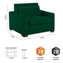 Ver imagem 3 de Sofa Cama Solteiro Sofia 1 Lugar 110cm Talento Móveis Verde