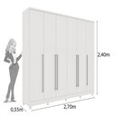 Ver imagem 4 de Guarda-Roupa Casal com pés 6 Portas 8 Gavetas 270cm Sevilla