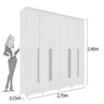 Guarda-Roupa Casal com pés 6 Portas 8 Gavetas 270cm Sevilla - 4