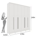 Ver imagem 4 de Guarda-Roupa Casal com pés 6 Portas 8 Gavetas 270cm Sevilla