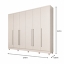 Ver imagem 3 de Guarda-Roupa Casal com Pés 6 Portas 8 Gavetas 270cm Sevilla