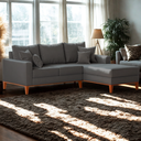 Ver imagem 3 de Sofá 3 Lugares Beny com Chaise Direito Suede Cinza