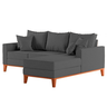 Sofá 3 Lugares Beny com Chaise Direito Suede Cinza - 4