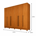 Ver imagem 3 de Guarda-Roupa Casal com Pés 6 Portas 8 Gavetas 270cm Sevilla