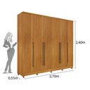 Ver imagem 4 de Guarda-Roupa Casal com pés 6 Portas 8 Gavetas 270cm Sevilla