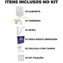 Ver imagem 2 de Gabinete para Lavanderia com Tanque Branco 01 Porta + Torneira com Duas Saídas Metal + Fita Veda Ros